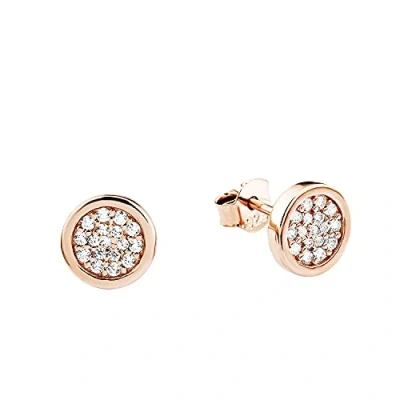 Abbildung von s.Oliver Ohrstecker 925 Sterling Silber Damen Ohrschmuck, mit Zirkonia synth., 0,8 cm, Roséfarben, Kommt in Schmuck Geschenk Box, 9079223