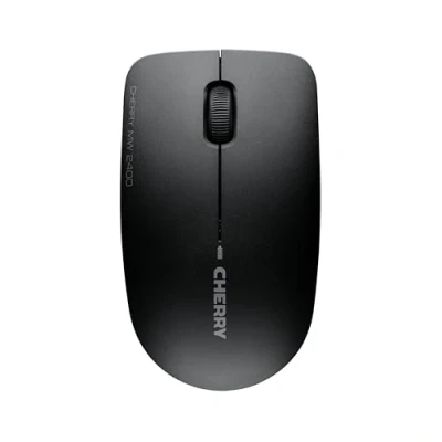 Abbildung von CHERRY MW 2400, Kabellose Maus, Symmetrisches Design für Rechts &amp; Linkshänder, 2,4 GHz Funk, Optischer Sensor, GS Zulassung, Batteriebetrieben, Schwarz