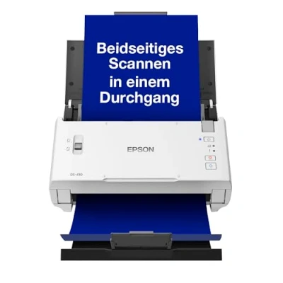 Abbildung von Epson WorkForce DS 410 Dokumentenscanner (Scanner, DIN A4, beidseitiges Scannen in einem Durchgang, 600dpi, USB 2.0)