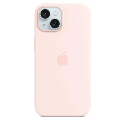 Abbildung von Apple iPhone 15 Silikon Case mit MagSafe Hellrosa ​​​​​​​