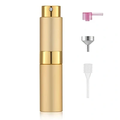 Abbildung von Toureal 8ml Aluminium Parfüm Zerstäuber Nachfüllbar Leer, Reise Parfümzerstäuber für Damen und Herren, Reisezerstäuber Flasche unterwegs (Gold)