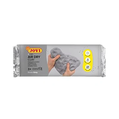Abbildung von Jovi Air Dry Modelliermasse, gebrauchsfertig, lufttrocknend, auf Basis von Feuchtton, 500 g in grau