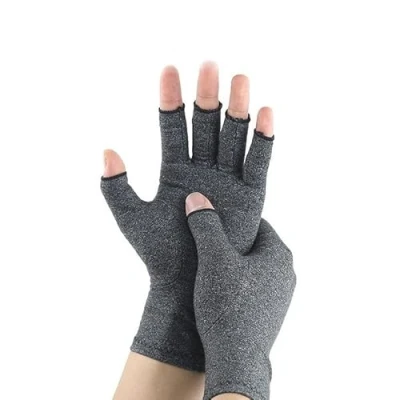 Abbildung von INF Kompressionshandschuhe gegen Arthritis, Athrose Handschuhe, Handbandage für Sehnenscheidenentzündung und Arthritis (Größe S) Grau