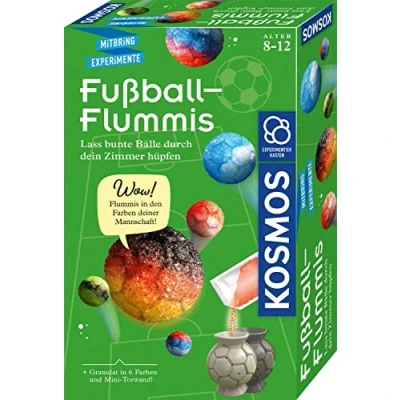 Abbildung von KOSMOS 657741 Fußball Flummis, Flummis in Form selbst herstellen, 6 Farben zum Kombinieren, Experimentierset für Kinder ab 8 12 Jahre, Mitbringsel, Aktivität Kindergeburtstag, DIY