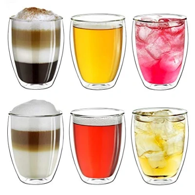 Abbildung von Creano doppelwandige Cappuccino Gläser 250ml Glas Becher doppelwandig Thermoglas Doppelwandgläser im 6er Set