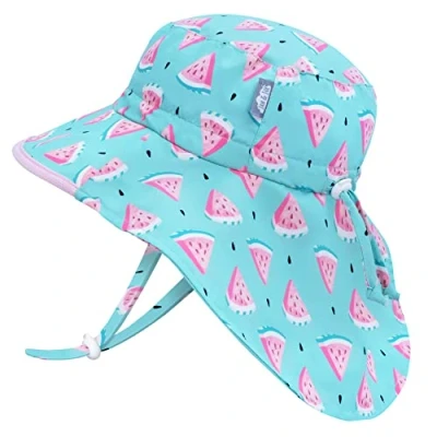 Abbildung von Jan &amp; Jul Baby Sonnenhut mit Breiter Krempe für Mädchen, Schnelltrocknend (M: 6 24 Monate, Wassermelone)