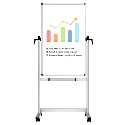Abbildung von VIZ PRO Mobiles Whiteboard/Doppelseitige Whiteboard mit Alurahmen, magnetisch 120 x 60 cm