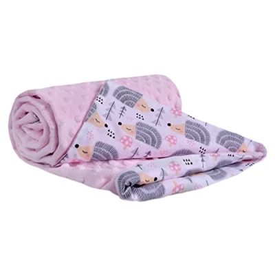 Abbildung von Medi Partners Krabbeldecke 100% Baumwolle 75x100cm doppelseitig multifunktional Minky Kuscheldecke für Kinderwagen weich flauschig (Cars mit hellblau Minky)