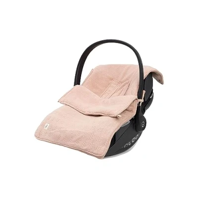 Abbildung von Jollein Fußsack Grain Knit Wild Rose Für Babyschale Kinderautositz Gruppe 0+ und Kinderwagen 3 5 Punkt Gurt