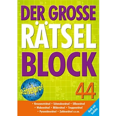 Abbildung von Der große Rätselblock 44: Kreuzworträtsel, Schwedenrätsel, Silbenrätsel, Wabenrätsel, Bilderrätsel, Treppenrätsel, Pyramidenrätsel, Zahlenrätsel u.v.m. Auch mit Sudoku