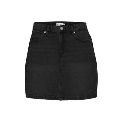Abbildung von ICHI Alinienrock, Damen, Größe: 40, Washed black