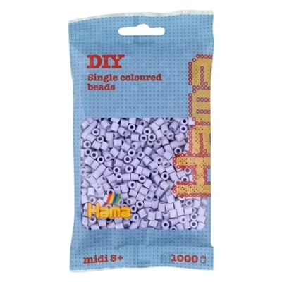 Abbildung von Hama Perlen Beutel ca. 1000 Midi Sicherungsperlen Mosaik Deko Kunst &amp; Basteln für kreative Kinder ab 5 Jahren Helles Lavendel