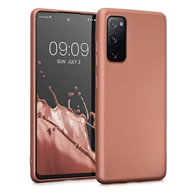 Abbildung von kwmobile Case kompatibel mit Samsung Galaxy S20 FE Hülle Schutzhülle aus Silikon metallisch schimmernd Handyhülle Metallic Bronze