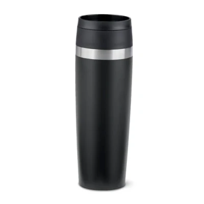 Abbildung von EMSA N2023550 Travel Mug Classic 0,5 Liter, neuer Komfort Schraubverschluss, Pulverbeschichtung, Edelstahl, 6h heiß und 12h kalt, 100% dicht, 360 Trinköffnung, schwarz