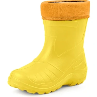 Abbildung von Ladeheid Gummistiefel Kinder federleichte und wasserdichte Eva Thermo Regenstiefel gefüttert KL050 (Sonnig, 24 EU)