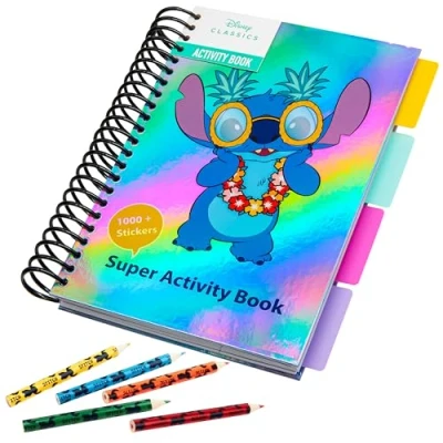 Abbildung von Disney Stitch Sticker Buch mit über 1000 Aufklebern, Schablonen, Ausmalblättern und Buntstiften Fanartikel Kinder