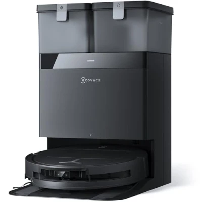 Abbildung von ECOVACS DEEBOT T50 Omni Saugroboter mit Wischfunktion,15.000 Pa, Ausziehbare Seitenbürste und Mopp, ZeroTangle 2.0, Moppwäsche 75C heißem Wasser, All in One Station, ultradünn 81 mm, Schwarz
