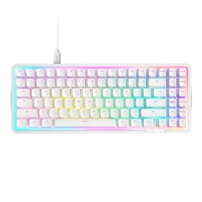 Abbildung von Magnetische RGB Gaming Tastatur NZXT Function Elite MiniTKL anpassbare Betätigung, Doppelschienen Halleffekt Schalter, Rapid Trigger, 8K Abfrage verbessertes Tippgeräusch und gefühl DE Weiß