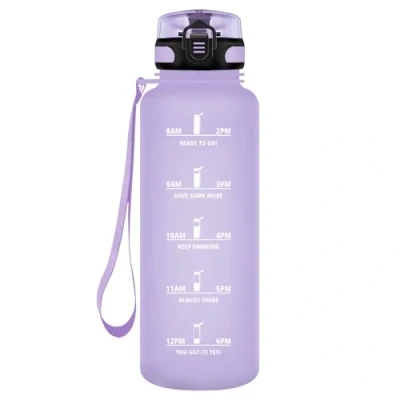 Abbildung von HoneyHolly Trinkflasche Sport, 1500ml Auslaufsicher Kunststoff, Wasserflasche, Kohlensäure Geeignet, Sportflasche für Fahrrad, Kinder, Schule, Fitness, Yoga, Light Purple