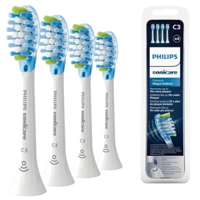 Abbildung von Philips Sonicare Original C3 Premium Plaque Defence Standard Schallzahnbürstenköpfe 4er Pack in Weiß (Modell HX9044/17)