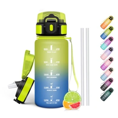 Abbildung von HoneyHolly Trinkflasche Kinder 500ML, BPA Frei, Kohlensäure Geeignet, Wasserflasche Auslaufsicher, Sportflasche mit Strohhalm, Sport für Kinder, Schule, Büro