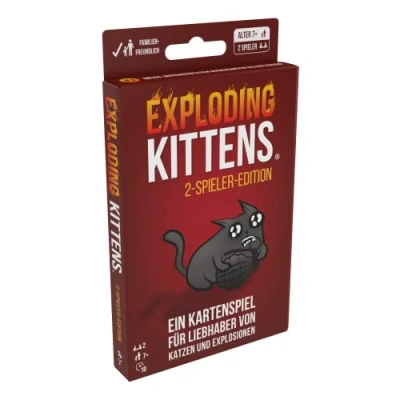 Abbildung von Exploding Kittens, Kittens 2 Spieler Edition, Grundspiel, Partyspiel, Kartenspiel, Spieler, Ab 7+ Jahren, 10+ Minuten, Deutsch