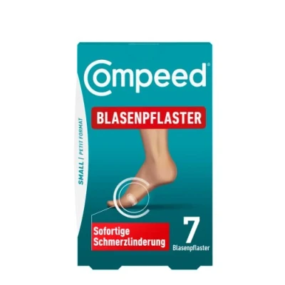 Abbildung von Compeed Blasenpflaster Small extra kleine Hydrokolloid Pflaster gegen Blasen an Fersen und Außenseiten der Füße, 1x 7er Pack