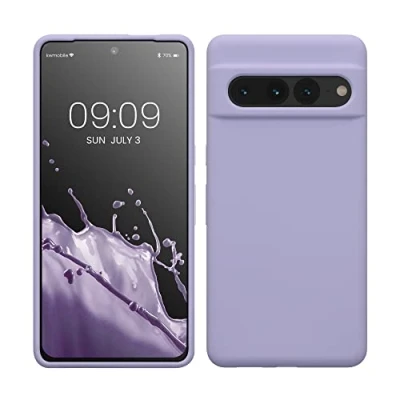 Abbildung von kwmobile Hülle kompatibel mit Google Pixel 7 Pro Silikon Handy Case Handyhülle weiche Oberfläche kabelloses Laden Lavendel