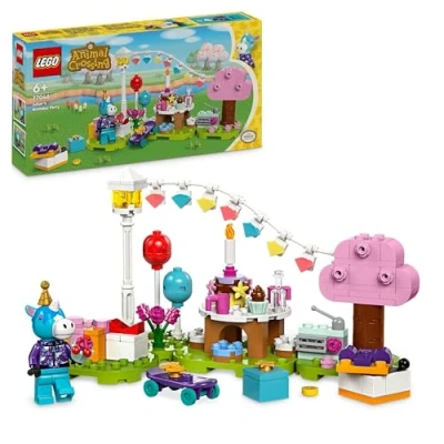 Abbildung von Lego Animal Crossing Jimmys Geburtstagsparty, kreatives Spielzeug für Kinder, Tiere Set mit Pferde Figur aus dem Videospiel, Geschenk Mädchen und Jungen ab 6 Jahren 77046