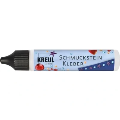 Abbildung von KREUL 49600 Schmucksteinkleber, 29 ml Pen, auf Wasserbasis hergestellt, trocknet transparent, mit feiner Düse für punktgenaues Aufkleben der Schmucksteine