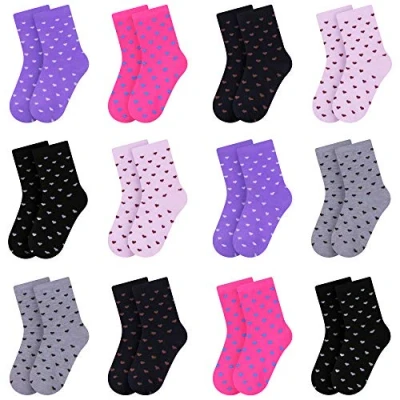 Abbildung von L&amp;K II 12er Kinder Mädchen Socken aus Baumwolle Kleinkind niedliche Muster Kids Sneakersocken bunt 2806 27 30