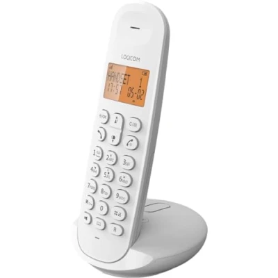 Abbildung von Logicom ILOA 155T Schnurloses Festnetztelefon mit Anrufbeantworter Solo Analoges und DECT Telefon Weiß