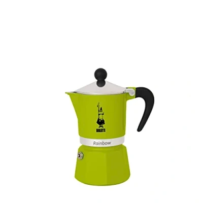 Abbildung von Bialetti 4972 Rainbow Caffettiera Colorata, Alluminio, Verde, 3 Tassen, Grün