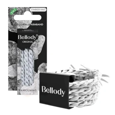 Abbildung von Bellody® Original Haargummis Sundance Edition Stylisch geflochtener Haargummi mit starkem Halt (4er Set White Canyon) Damen Haarschmuck in Weiß