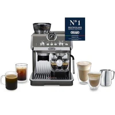Abbildung von De&#039;Longhi Siebträgermaschine La Specialista Arte Evo Cold Brew EC9255T, Espressomaschine mit Mahlwerk inkl Barista Kit, Funktion, 8 Mahlgrade, 15 Bar, 3 Temperaturen, Milchschaumdüse, Titan