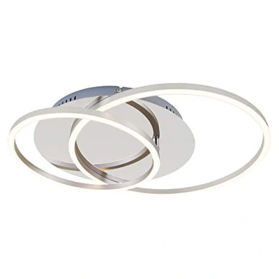 Abbildung von Briloner Leuchten LED Deckenleuchte, Deckenlampe dimmbar, inkl. Memoryfunktion, Drehbar, 4.100 Lumen, Chrom Alu, Ø 30cm, 36 W