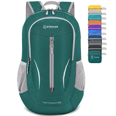 Abbildung von ZOMAKE Ultraleicht Faltbarer Rucksack Packbare Backpacks 25L,Kleiner Faltbar Rucksäcke Wanderrucksack Wasserdicht für Damen Herren Outdoor Wandern(Dunkelgrün)