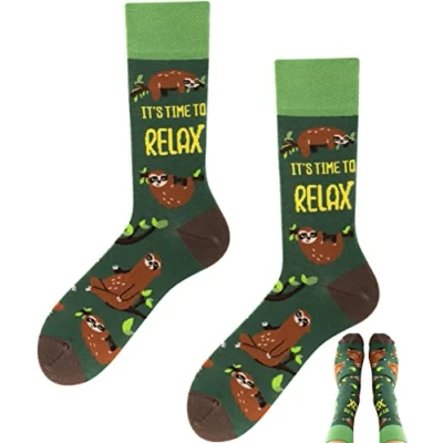 Abbildung von TODO Colours Lustige Socken mit Motiv mehrfarbige, bunte, Verrückte für Herren und Damen (39 42, Sloth Socken)