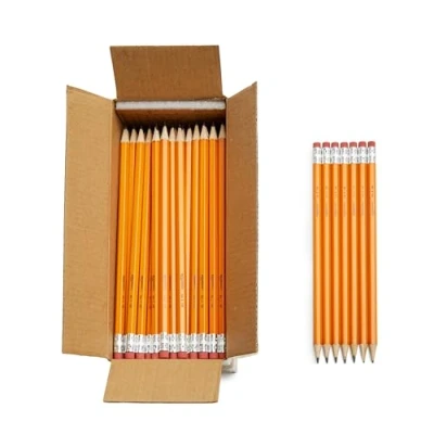 Abbildung von Amazon Basics Holzgefasste Bleistifte, HB, vorgespitzt, 150er Pack, Gelb