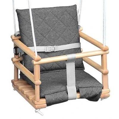 Abbildung von Holz Babyschaukel, Kinderschaukel, schaukel für Kinder 3 in 1 + SICHERHEITSGURT, Kleinkindschaukel, Baby und Schaukelsitz, Indoor Outdoor