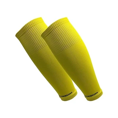 Abbildung von TAPEDESIGN &quot;TUBES&quot; 1 Paar Fußball Stutzen (ohne Socken) Gelb für Damen, Herren &amp; Kinder Fussball Sleeves Schienbeinschoner Knie lang Strümpfe (One Size)