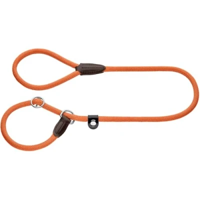 Abbildung von HUNTER Retriever Hundeleine Freestyle, Farbe: orange, integrierte Halsung, stufenlos verstellbar, witterungsbeständig, pflegeleicht, griffig, Robustes Tau mit Ledertipps, Größe: 8/170