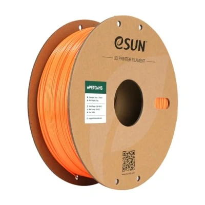 Abbildung von eSUN PETG Filament 1.75mm, PETG+HS Hochgeschwindigkeits 3D Drucker Filament, Maßgenauigkeit +/ 0.03mm, 1KG Spule (2.2 LBS) Schnelligkeit für High Speed Drucker,Einfarbig Orange