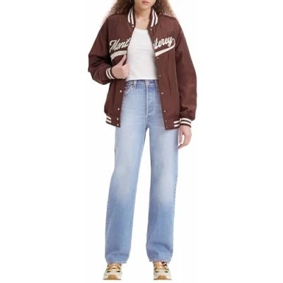 Abbildung von Levi&#039;s Ribcage FULL Length Button FLY Jeans Straight Leg, Damen, Größe: 25x34, Samba tango light
