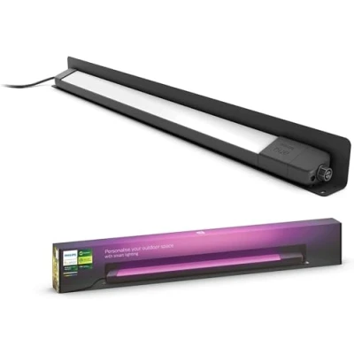 Abbildung von Philips Hue White &amp; Color Ambiance Amarant Wandfluter (1.420 lm), dimmbare Gartenleuchte für das Lichtsystem mit 16 Mio. Farben, smarte Lichtsteuerung über Sprache oder App, schwarz
