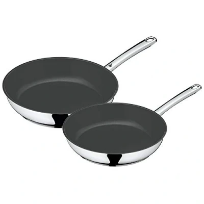 Abbildung von WMF Devil Pfannenset 2 teilig, Bratpfanne Induktion 24, 28 cm, Cromargan Edelstahl beschichtet, Keramikbeschichtung, backofenfest