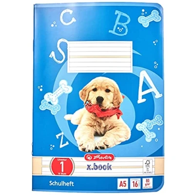 Abbildung von Herlitz 3320108 Hefte A5/16 Lineatur 01 (liniert) farbig hinterlegt FSC Mixed 10er Packung Motive sortiert