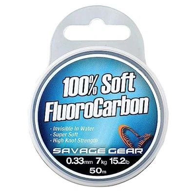 Abbildung von Savage Gear Soft Fluorocarbon Schnur 0,46mm 35m 12,3kg Angelschnur monofil, Fluoro Carbon Schnur, Vorfachschnur, Leader für Vorfächer