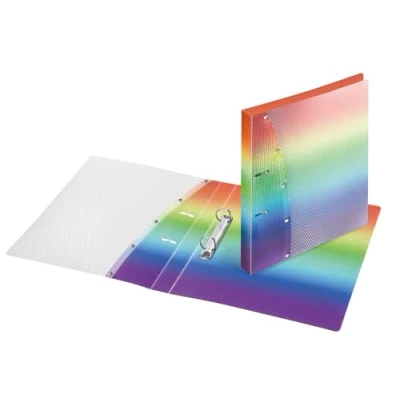 Abbildung von VELOFLEX 1141404 Ringordner Rainbow Diamond DIN A4, mit 2 Ring Mechanik, aus PP, Schulordner, Ringbuch, 1 Stück