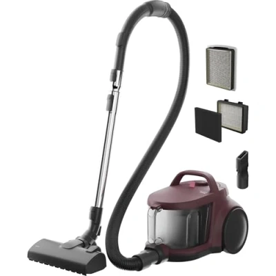 Abbildung von AEG CLEAN 5000 Staubsauger Beutellos, Bodenstaubsauger für alle Bodenbeläge, Zubehör, 1000 Watt, 9m Aktionsradius, 2l Staubbehälter, 60% Recyclingmaterial, Waschbarer HEPA Filter, Dunkelrot, AL51C1DRF
